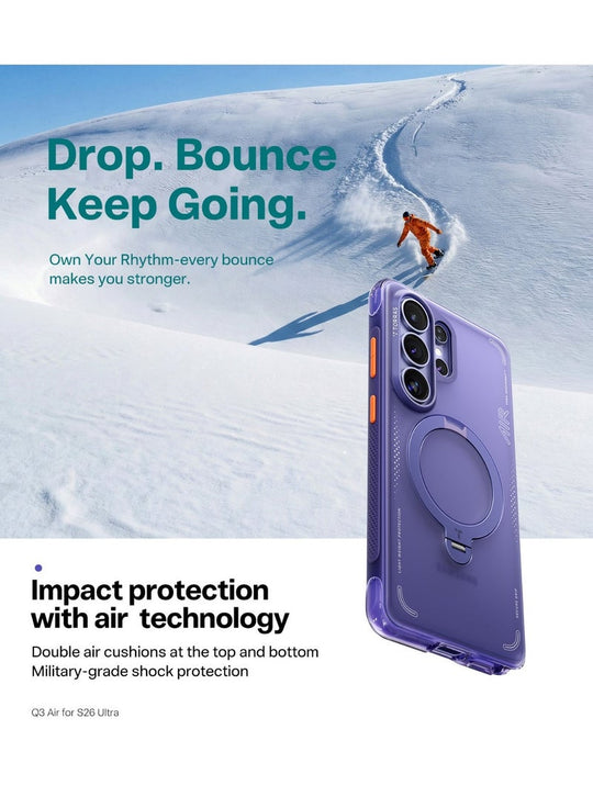 TORRAS Ostand Spin Air Case for Samsung Galaxy S26 - Dark Purple