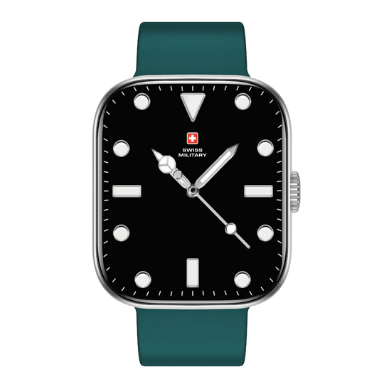 Swiss Military Alps 4 Smart Watch, 1.75 Amoled Screen, IP67 Water Resistance, Blood Pressure, Heart Rate and SpO2 Monitering, Wireless Charging, Green