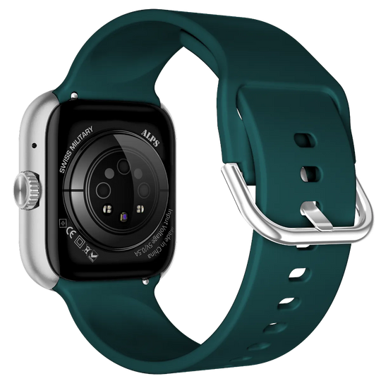 Swiss Military Alps 4 Smart Watch, 1.75 Amoled Screen, IP67 Water Resistance, Blood Pressure, Heart Rate and SpO2 Monitering, Wireless Charging, Green