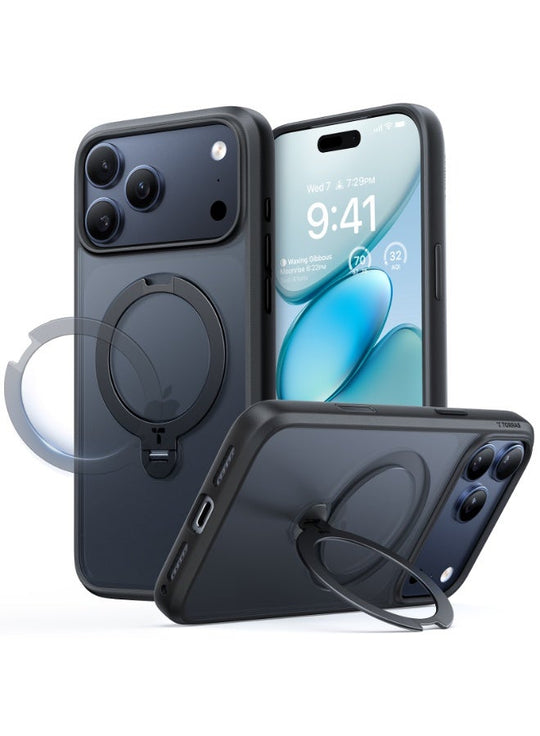 TORRAS Ostand Spin Case for iPhone 17 Pro Max - Black