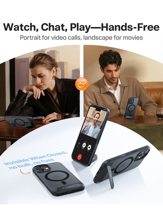 TORRAS Pstand Case for iPhone 17 - Black