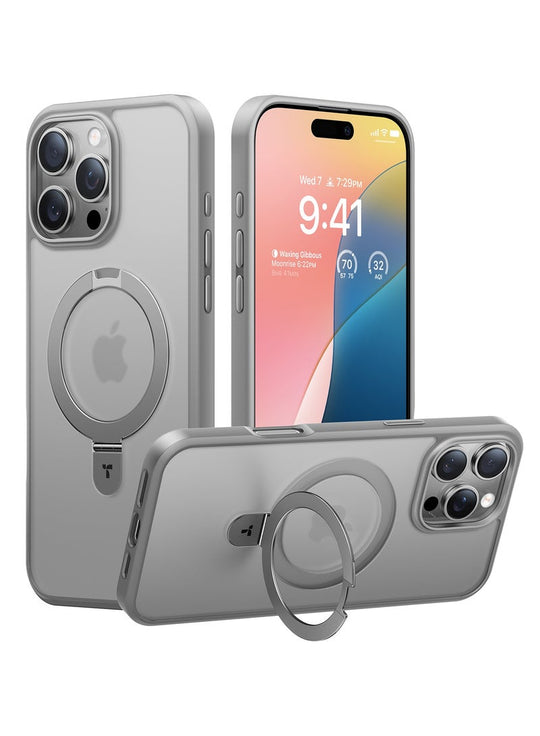TORRAS Ostand Case for iPhone 16 Pro Max - Titanium Grey