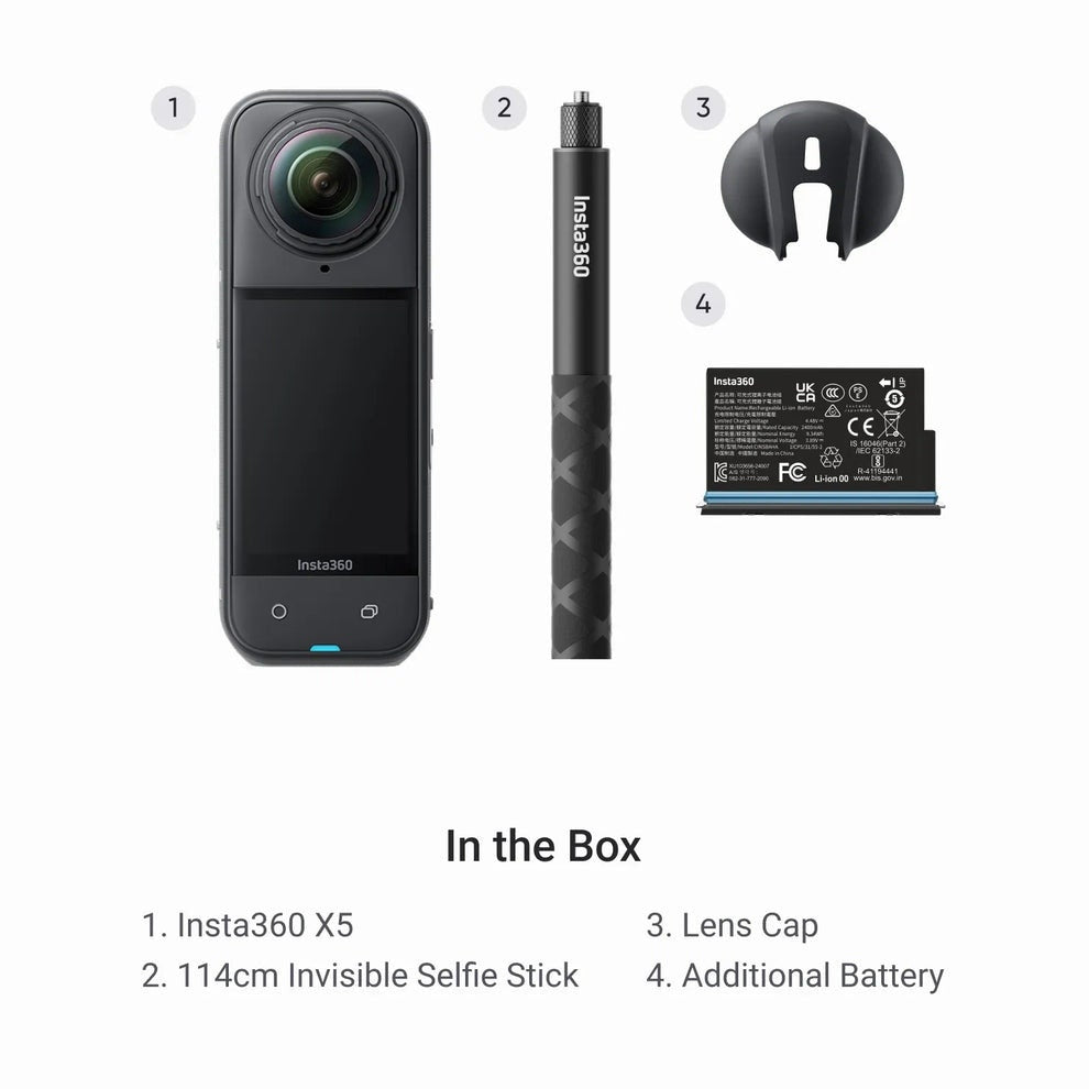 Insta360 X5 Action Camera with Starter Bundle Black I04CINSAAHAS