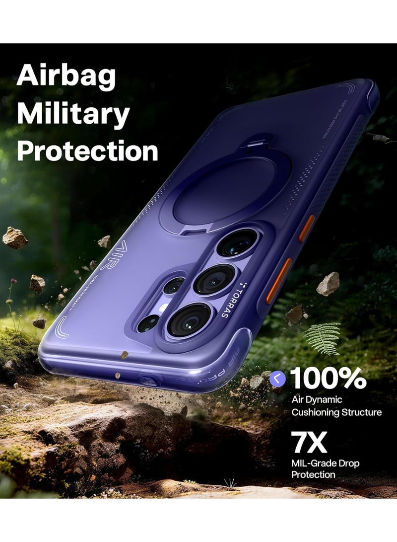 TORRAS Ostand Spin Air Case for Samsung Galaxy S26 - Dark Purple