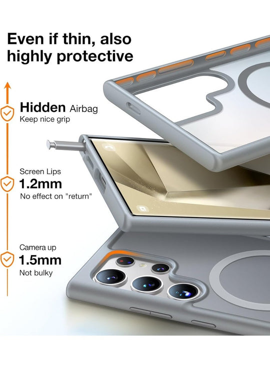 TORRAS Guardian Magnetic Case for Samsung Galaxy S24 Ultra - Grey