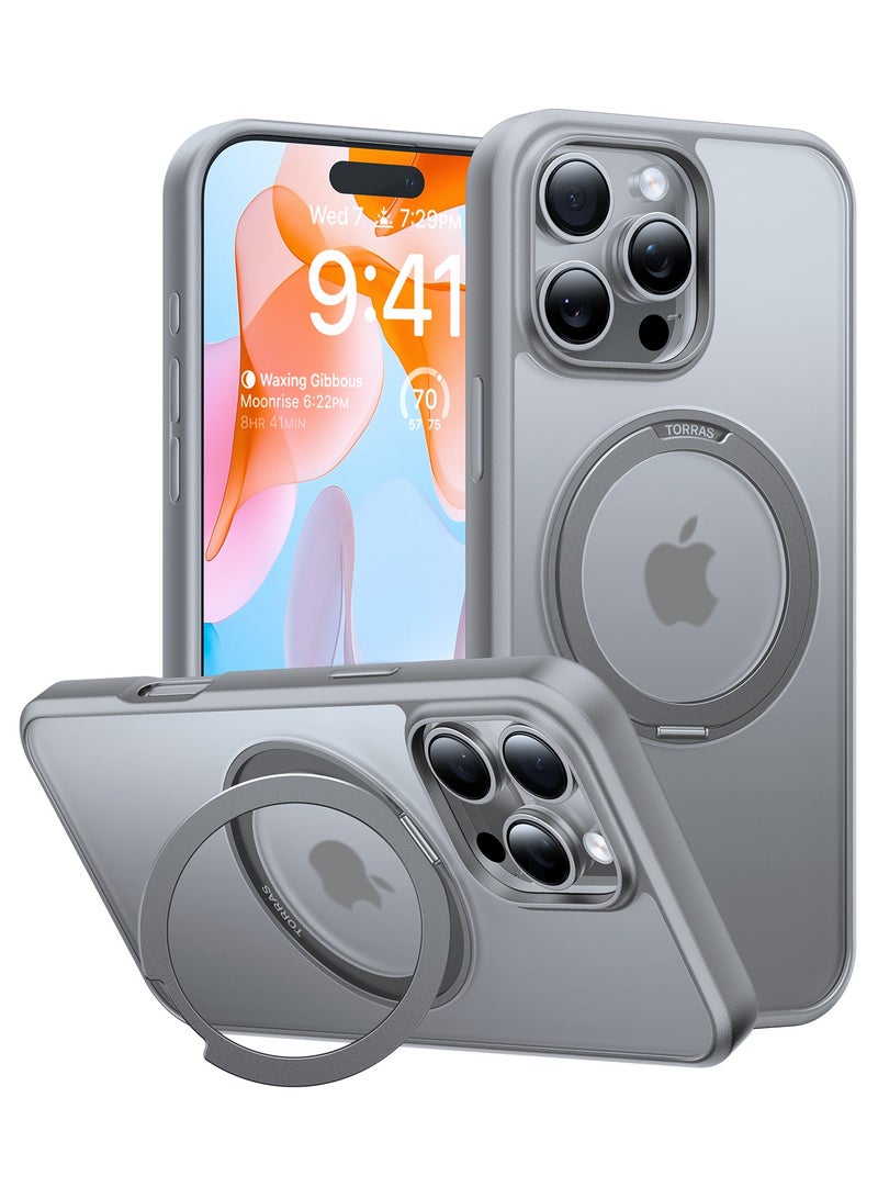 TORRAS Ostand Case for iPhone 16 Pro - Titanium Grey