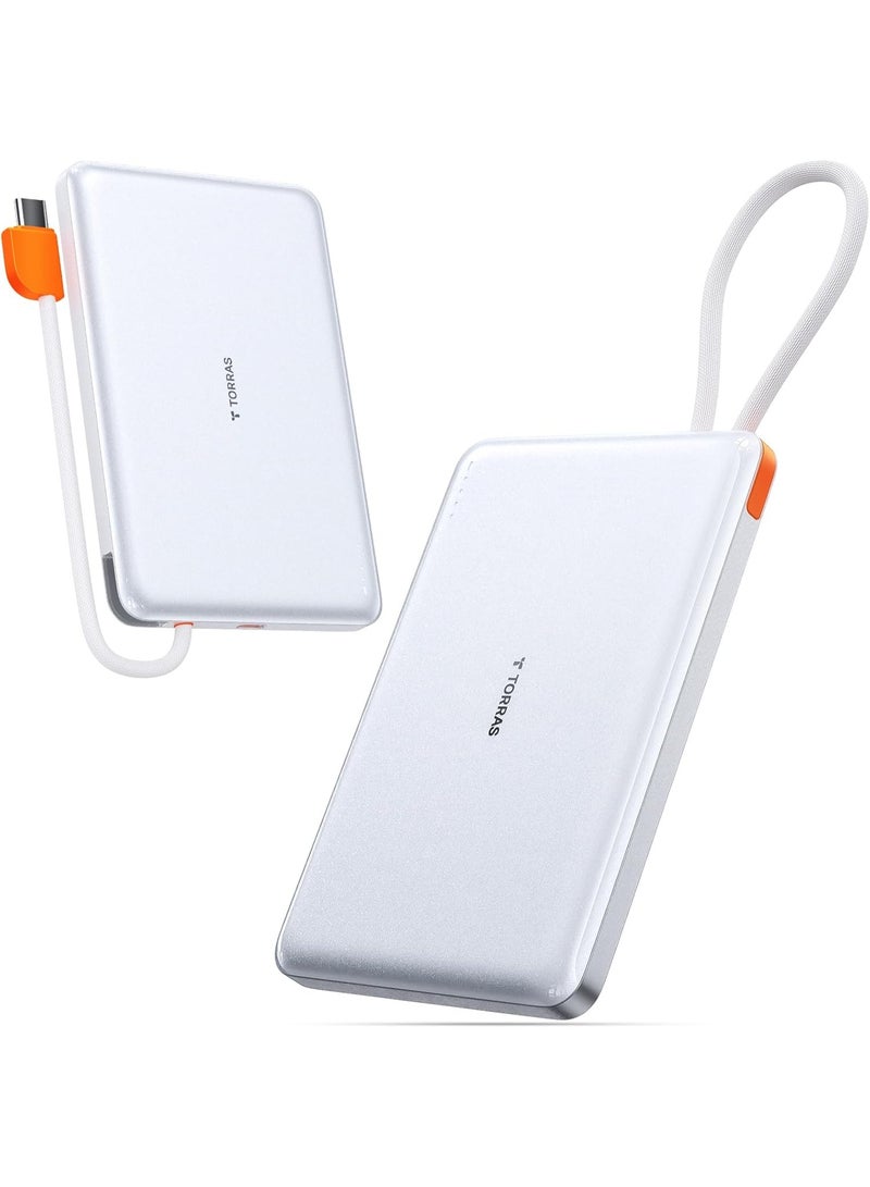 TORRAS PebbleLink 10000mAh Fast Charging Power Bank - White