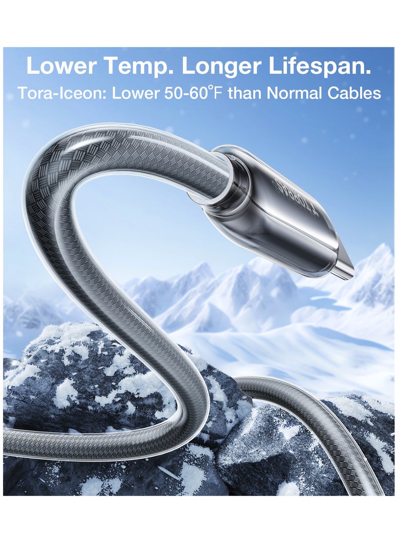 TORRAS IceFlow 60W USB-C to USB-C Fast Charging Cable (1.2m) - Dark Grey