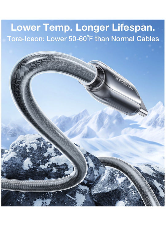 TORRAS IceFlow 60W USB-C to USB-C Fast Charging Cable (1.2m) - Dark Grey