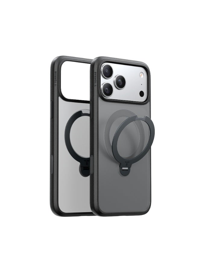 TORRAS Ostand Spin Case for iPhone 17 Pro - Black