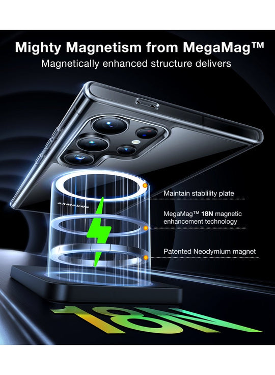 TORRAS Diamond Magnetic Case for Samsung Galaxy S24 Ultra - Clear