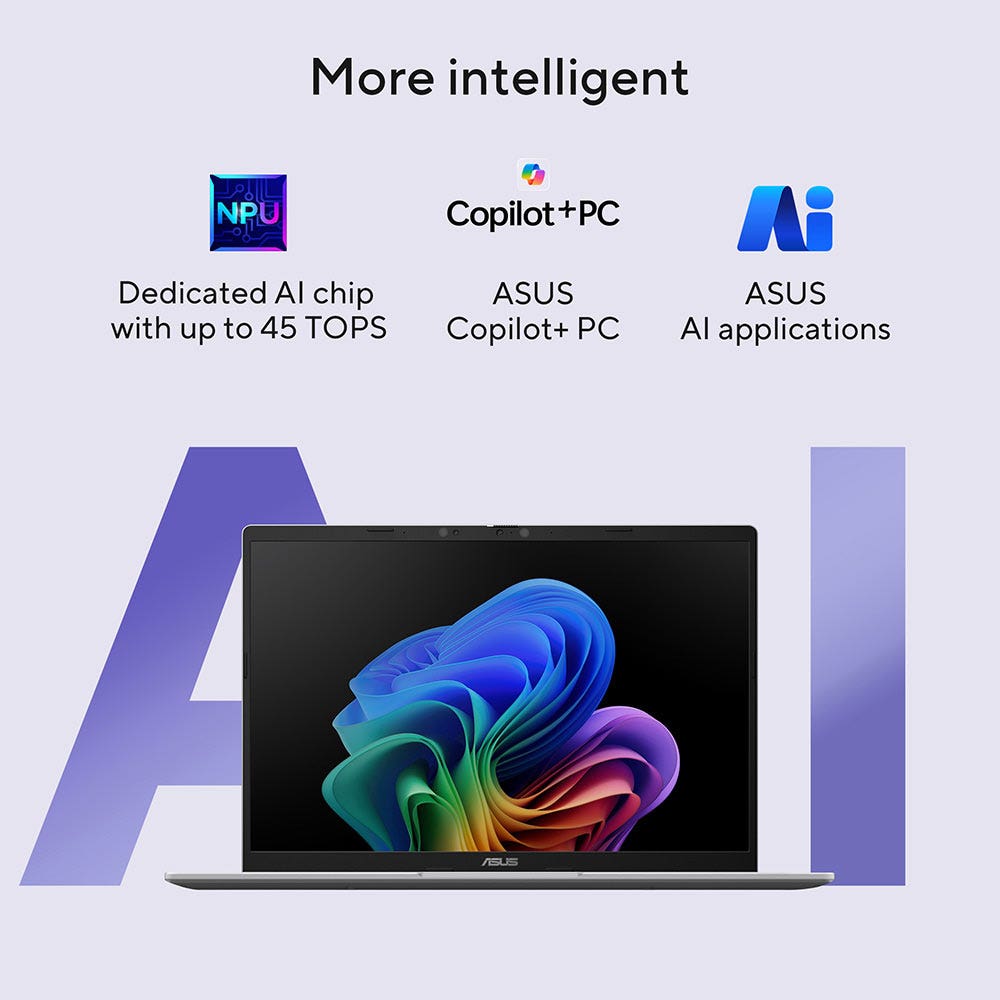 Asus Vivobook 14 Copilot+ PC Snapdragon X X1 26 100, 16GB RAM, 1TB SSD, 14-inch display, Windows 11 Home